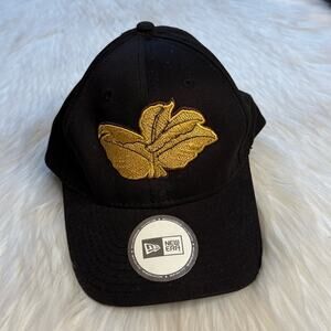 New Era Black Gold Tobacco Leaf Embroidered Hat